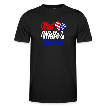Amérique États-Unis Américain Américain - T-shirt sport Homme - noir - Devant - AI Model Male 178 dark (178cm)