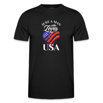 Amérique États-Unis Américain Américain - T-shirt sport Homme - noir - Devant - AI Model Male 178 dark (178cm)