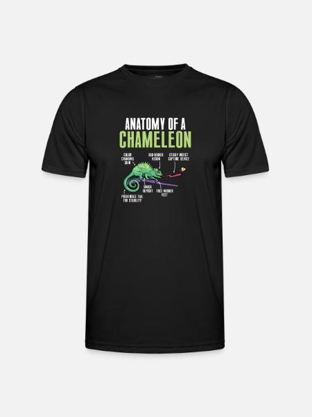 Chamäleon Eidechse Reptil Herpetologe - Männer Funktions-T-Shirt - Schwarz