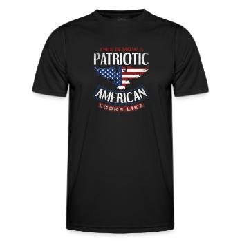 Amérique États-Unis Américain Américain - T-shirt sport Homme - noir - Devant - AI Model Male 178 dark (178cm)