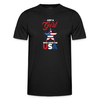 Amérique États-Unis Américain Américain - T-shirt sport Homme - noir - Devant - AI Model Male 178 dark (178cm)