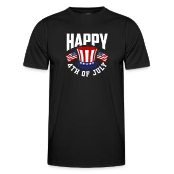Amérique États-Unis Américain Américain - T-shirt sport Homme - noir - Devant - AI Model Male 178 dark (178cm)