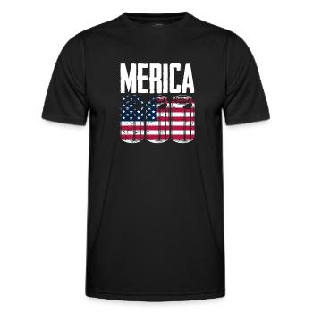 Amérique États-Unis Américain Américain - T-shirt sport Homme - noir - Devant - AI Model Male 178 dark (178cm)