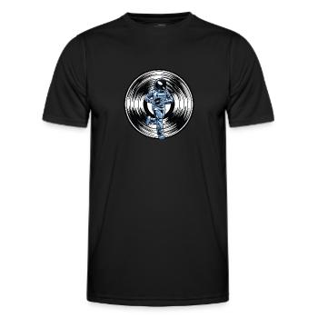 Vinyl Record Collector Astronaut - Men's Functional T-Shirt - black - Front - AI Model Male 178 dark (178cm)