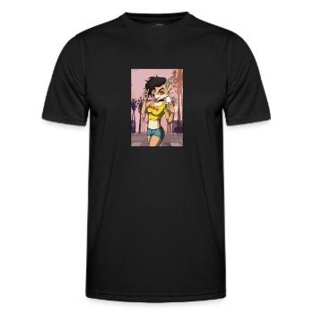 Furry Fandom Fursuits Lady - Men's Functional T-Shirt - black - Front - AI Model Male 178 dark (178cm)
