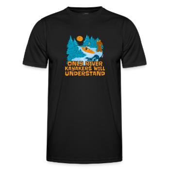 Kayak river kayak - Men's Functional T-Shirt - black - Front - AI Model Male 178 dark (178cm)