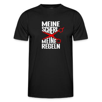 Meine Schere - Meine Regeln Friseur Salon Friseuri - Männer Funktions-T-Shirt - Schwarz - Vorne - AI Model Male 178 dark (178cm)