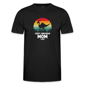 Paleontology Teacher and Parasaurolophus Motif - Men's Functional T-Shirt - black - Front - AI Model Male 178 dark (178cm)