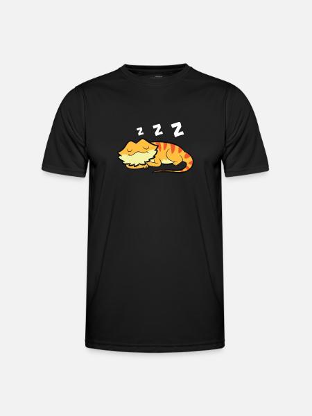 Bartagame Reptil Eidechse Schlafende Bartagame - Männer Funktions-T-Shirt - Schwarz