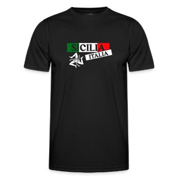 Sizilien flagge Sizilien Palermo Italien - Männer Funktions-T-Shirt - Schwarz - Vorne - AI Model Male 178 dark (178cm)