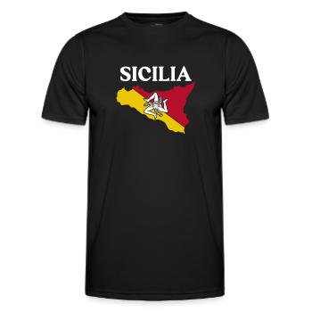 Sizilien flagge Sizilien Palermo Italien - Männer Funktions-T-Shirt - Schwarz - Vorne - AI Model Male 178 dark (178cm)