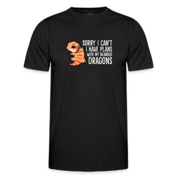 Malheureusement je ne peux pas, j’ai des plans avec mon - T-shirt sport Homme - noir - Devant - AI Model Male 178 dark (178cm)