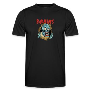 Zombie Halloween Brains - Men's Functional T-Shirt - black - Front - AI Model Male 178 dark (178cm)