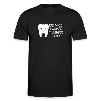Technicien de laboratoire dentaire Technicien dentaire - T-shirt sport Homme - noir - Devant - AI Model Male 178 dark (178cm)