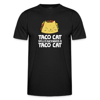 Taco Cat Spelled Backward Is Taco Cat - Men's Functional T-Shirt - black - Front - AI Model Male 178 dark (178cm)