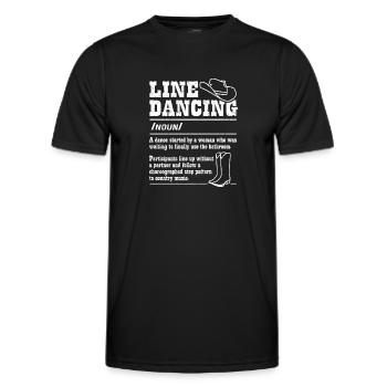 Line Dancing Cowboy Texas Line Dance Gift - Men's Functional T-Shirt - black - Front - AI Model Male 178 dark (178cm)