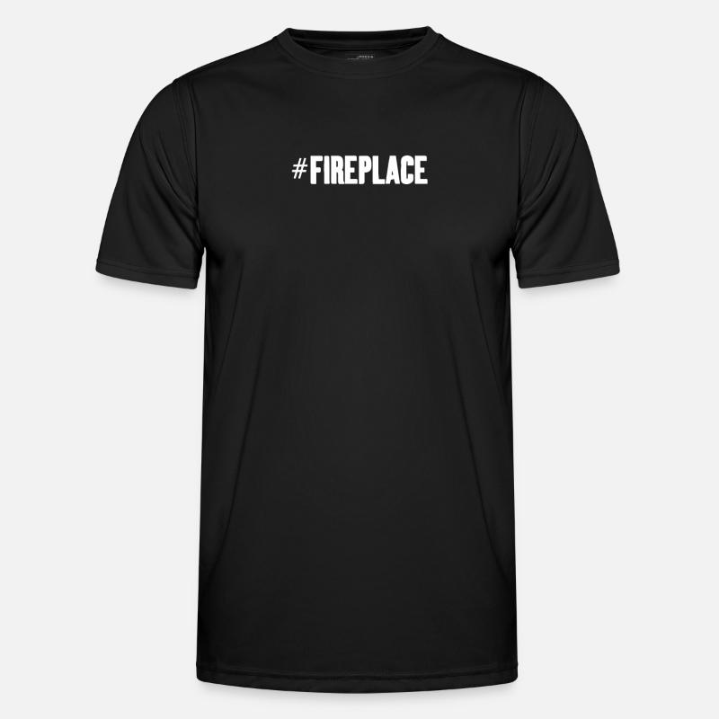 #fireplace Fireplace Camping Campfire Fireplace - Men's Functional T-Shirt - black