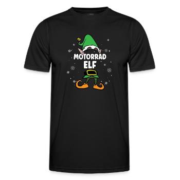 Motorrad Elf Partnerlook Weihnachten - Männer Funktions-T-Shirt - Schwarz - Vorne - AI Model Male 178 dark (178cm)