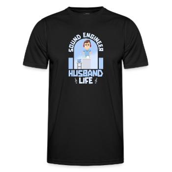 Ingénieur du son Ingénieur du son mari - T-shirt sport Homme - noir - Devant - AI Model Male 178 dark (178cm)