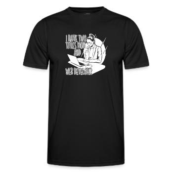 Développeur Web Développeur Web Développeur Web - T-shirt sport Homme - noir - Devant - AI Model Male 178 dark (178cm)