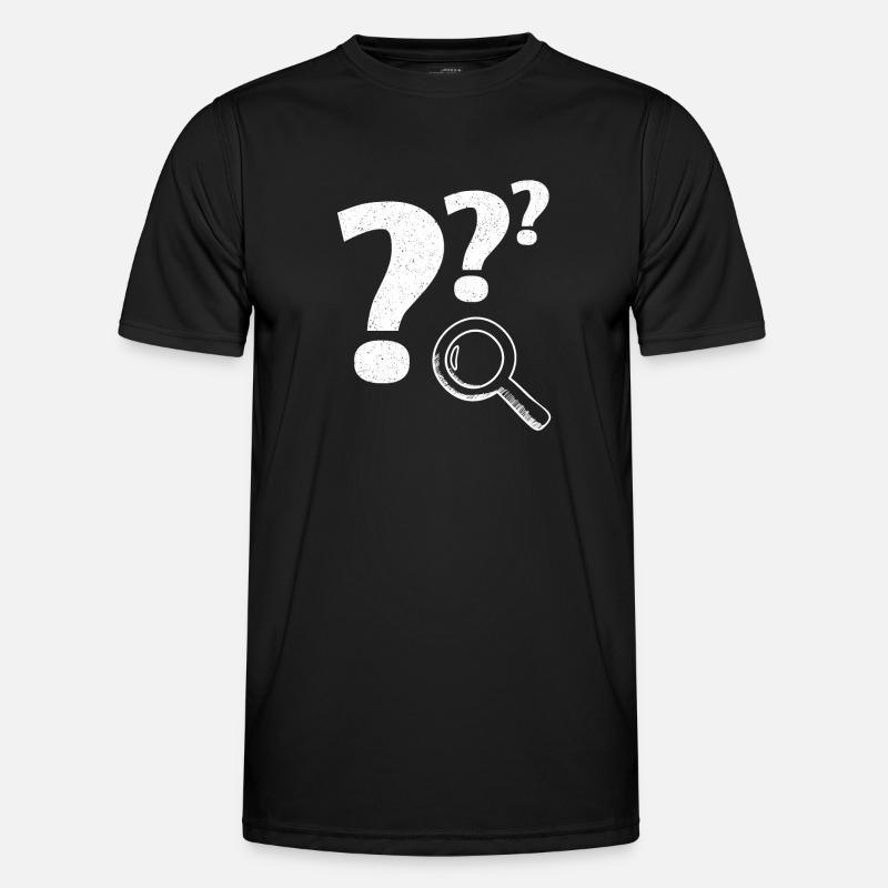 Fragezeichen Lupe - Männer Funktions-T-Shirt - Schwarz