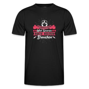 Pflegerin Altenpflegerin - Männer Funktions-T-Shirt - Schwarz - Vorne - AI Model Male 178 dark (178cm)