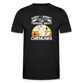 Cadeau de rongeur chipmunk - T-shirt sport Homme - noir - Devant - AI Model Male 178 dark (178cm)