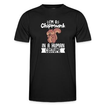 Cadeau de rongeur chipmunk - T-shirt sport Homme - noir - Devant - AI Model Male 178 dark (178cm)
