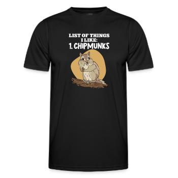 Cadeau de rongeur chipmunk - T-shirt sport Homme - noir - Devant - AI Model Male 178 dark (178cm)