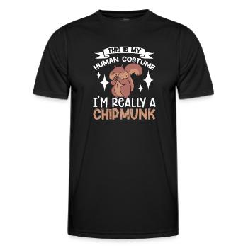 Cadeau de rongeur chipmunk - T-shirt sport Homme - noir - Devant - AI Model Male 178 dark (178cm)