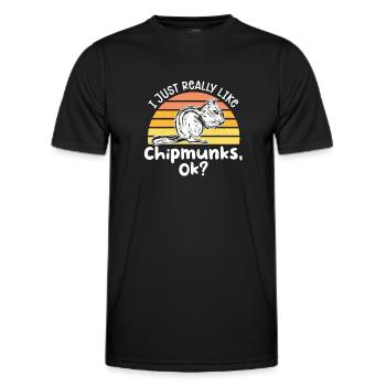Cadeau de rongeur chipmunk - T-shirt sport Homme - noir - Devant - AI Model Male 178 dark (178cm)