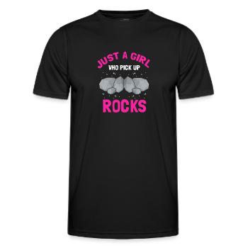 Recherche sur les roches et conception de roches à quartz - T-shirt sport Homme - noir - Devant - AI Model Male 178 dark (178cm)