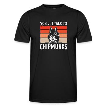 Cadeau de rongeur chipmunk - T-shirt sport Homme - noir - Devant - AI Model Male 178 dark (178cm)