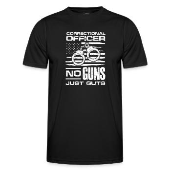 correctional officer no guns guts Design - Men's Functional T-Shirt - black - Front - AI Model Male 178 dark (178cm)