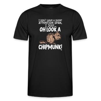 Cadeau de rongeur chipmunk - T-shirt sport Homme - noir - Devant - AI Model Male 178 dark (178cm)