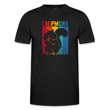 Cadeau de rongeur chipmunk - T-shirt sport Homme - noir - Devant - AI Model Male 178 dark (178cm)