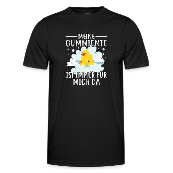 Meine Badeente ist immer für mich da - Männer Funktions-T-Shirt - Schwarz - Vorne - AI Model Male 178 dark (178cm)
