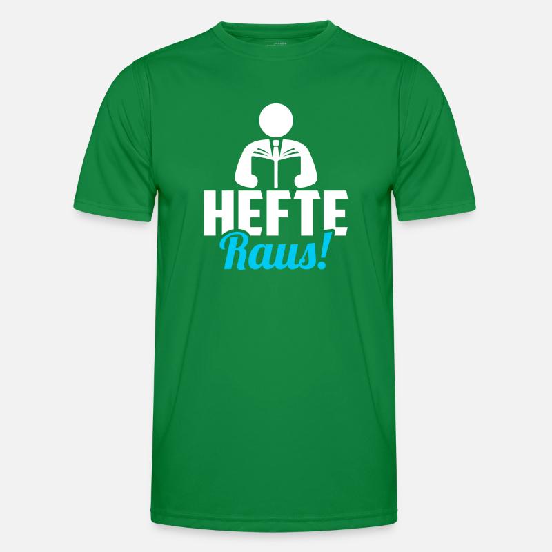 Lehrer Unterricht Hefte raus Spruch Männer Funktions-T-Shirt