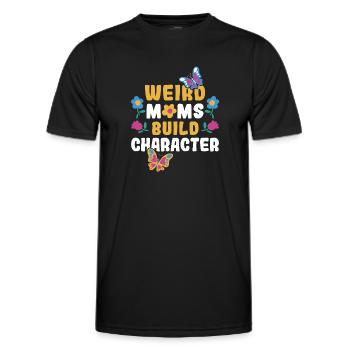 Weird Moms Build Character Flowers Butterfly - Männer Funktions-T-Shirt - Schwarz - Vorne - AI Model Male 178 dark (178cm)