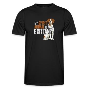Français Bretagne Épagneul Epagneul Breton Cadeau - T-shirt sport Homme - noir - Devant - AI Model Male 178 dark (178cm)