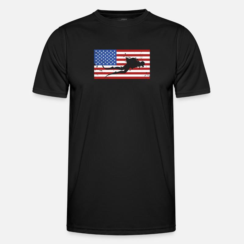Diving US flag Men's Functional T-Shirt