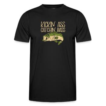 Kickin' Ass Cathin' Perch Pêche Perche Pêche Perche - T-shirt sport Homme - noir - Devant - AI Model Male 178 dark (178cm)