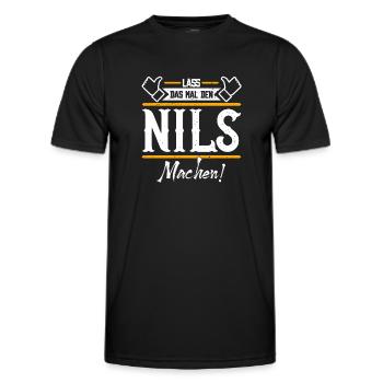 Nils Geschenkidee Geschenk Geburtstag - Männer Funktions-T-Shirt - Schwarz - Vorne - AI Model Male 178 dark (178cm)