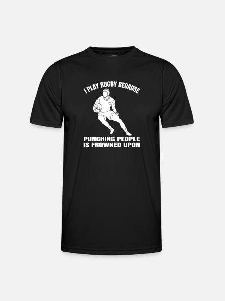 Joueur de rugby Cadeau de rugby Équipe de rugby Entraîneur de rugby - T-shirt sport Homme - noir