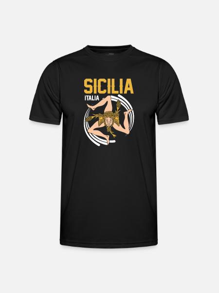 Sicily flag Sicily Palermo Italy - Men's Functional T-Shirt - black