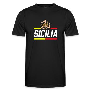 Sizilien flagge Sizilien Palermo Italien - Männer Funktions-T-Shirt - Schwarz - Vorne - AI Model Male 178 dark (178cm)