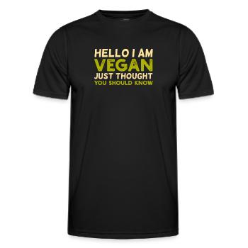 Lustig Ich bin Veganer Sprichwort - Männer Funktions-T-Shirt - Schwarz - Vorne - AI Model Male 178 dark (178cm)