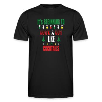 It's Beginning to Look a Lot Like Cocktails - Männer Funktions-T-Shirt - Schwarz - Vorne - AI Model Male 178 dark (178cm)