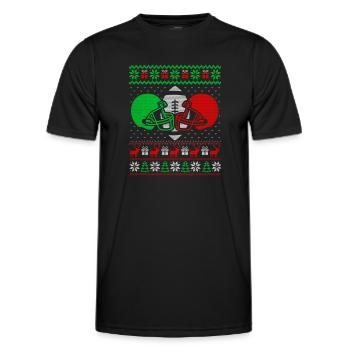 Love Football Christmas Sweater Happy Holidays - Männer Funktions-T-Shirt - Schwarz - Vorne - AI Model Male 178 dark (178cm)