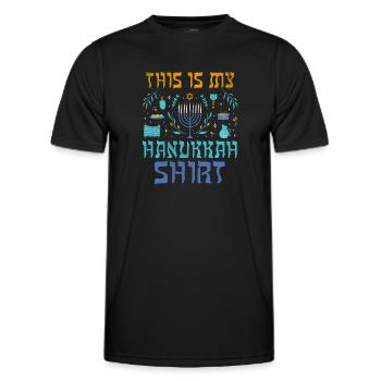 Juif de Noël juif Ce modèle de Hanoukka - T-shirt sport Homme - noir - Devant - AI Model Male 178 dark (178cm)